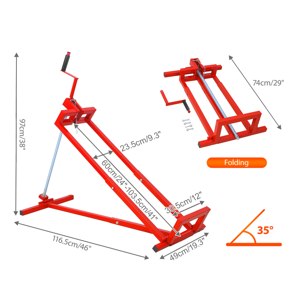 Élévateur pour tondeuse à gazon en acier robuste, capacité 880 lbs, cric pour tondeuse à gazon, élévateur pliable pour tracteur de jardin, cric télescopique d'entretien avec poignée manuelle et pour outils électriques pour tondeuses et tracteurs de jardin, rougeEX-STOCK Canada