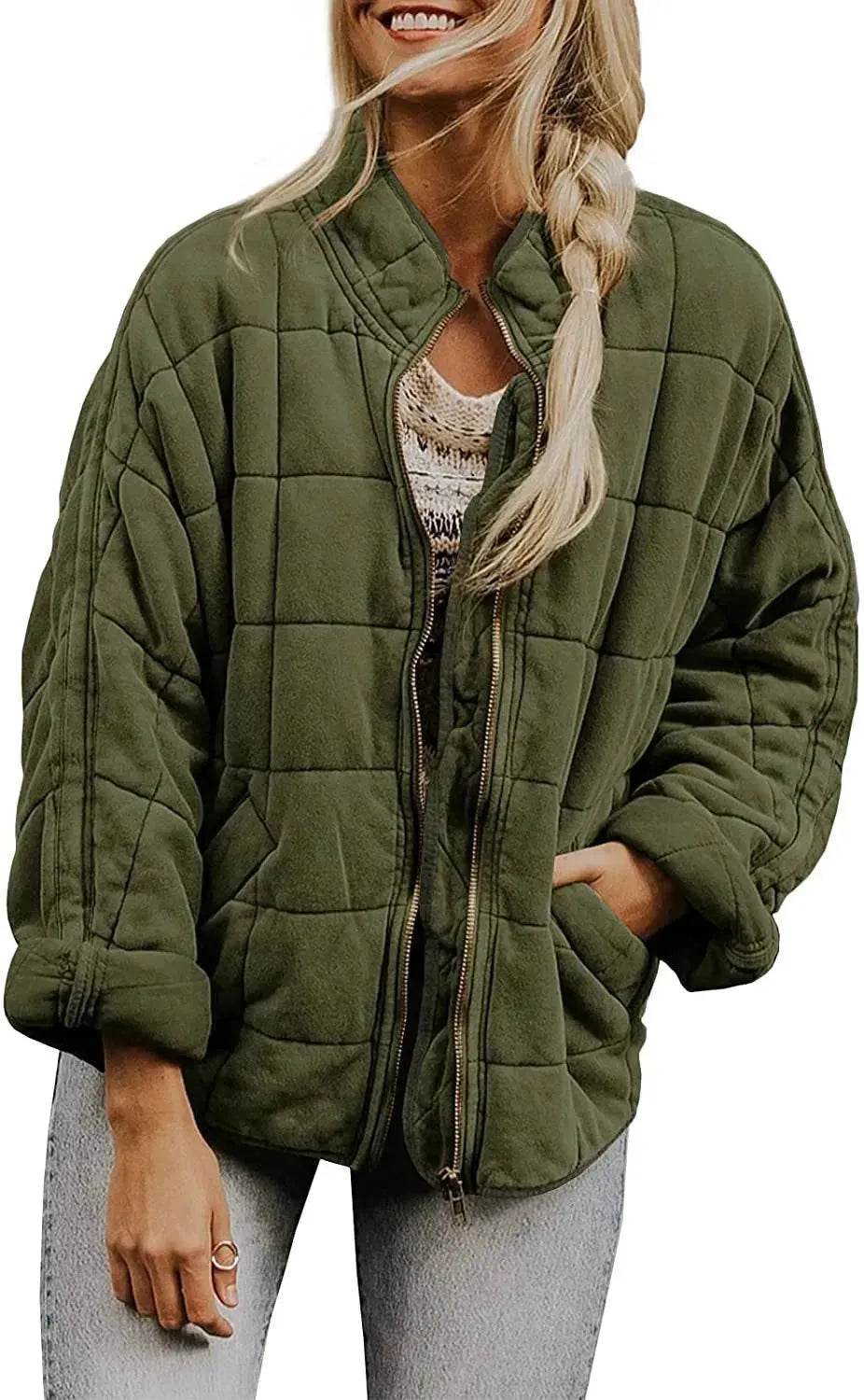 Casual Winter Cotton Padded Loose Pockets Long Sleeved Jacket Women - EX-STOCK Canada
