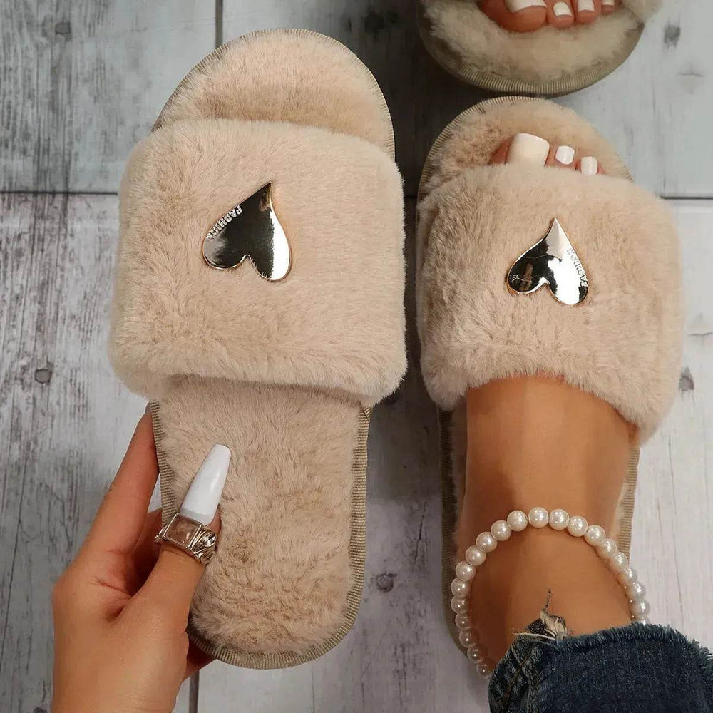Fluffy Slipper Fall Winter Warm Home Fur Furry Slippers Women Plush Shoes Indoor House Fuzzy Flip Flops Female Padded Fleece Living Bedroom - EX-STOCK Canada