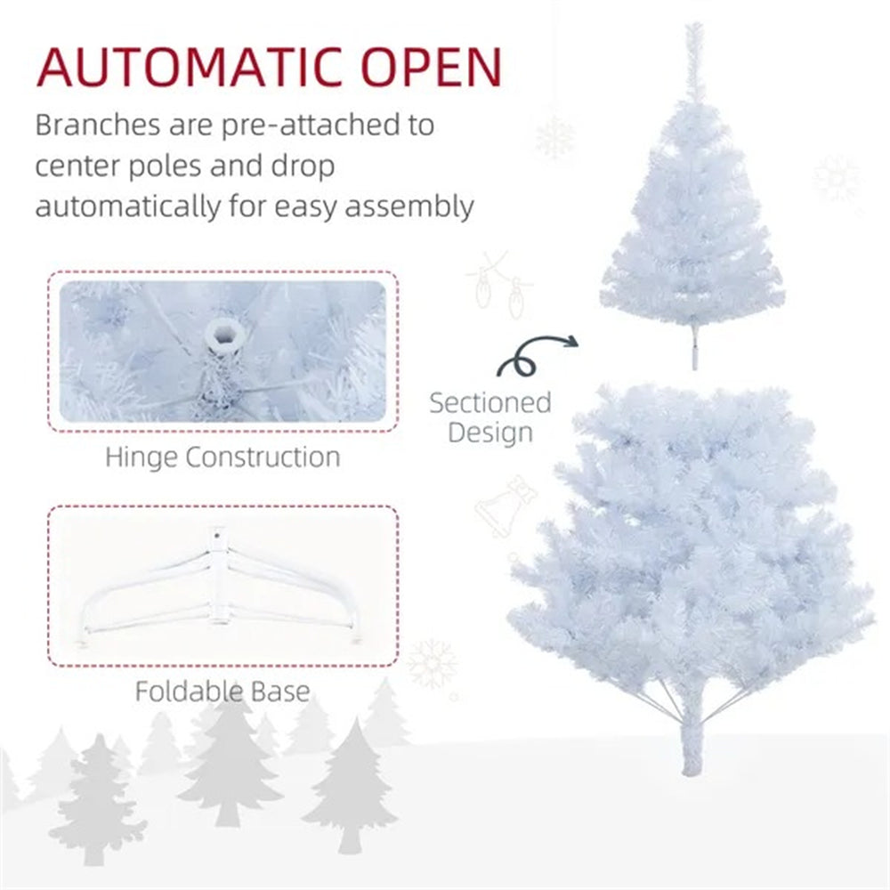 5ft White Christmas Tree Artificial Christmas Tree With 536 Branch Tips And Metal Stand EX-STOCK Canada