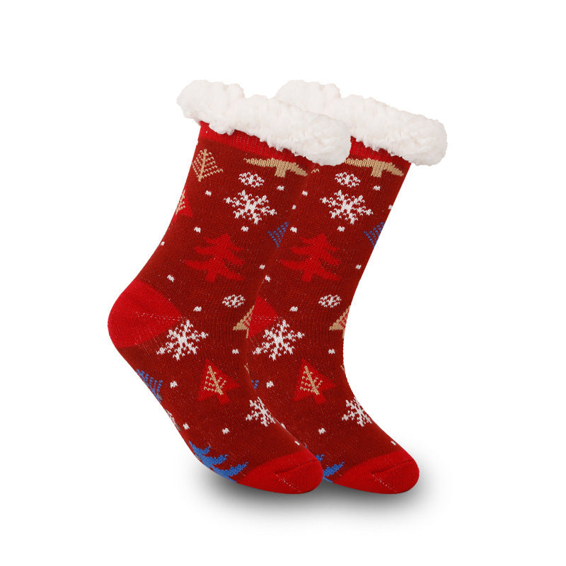Christmas Women's Thickened Fleece-lined Room Socks EX-STOCK Canada