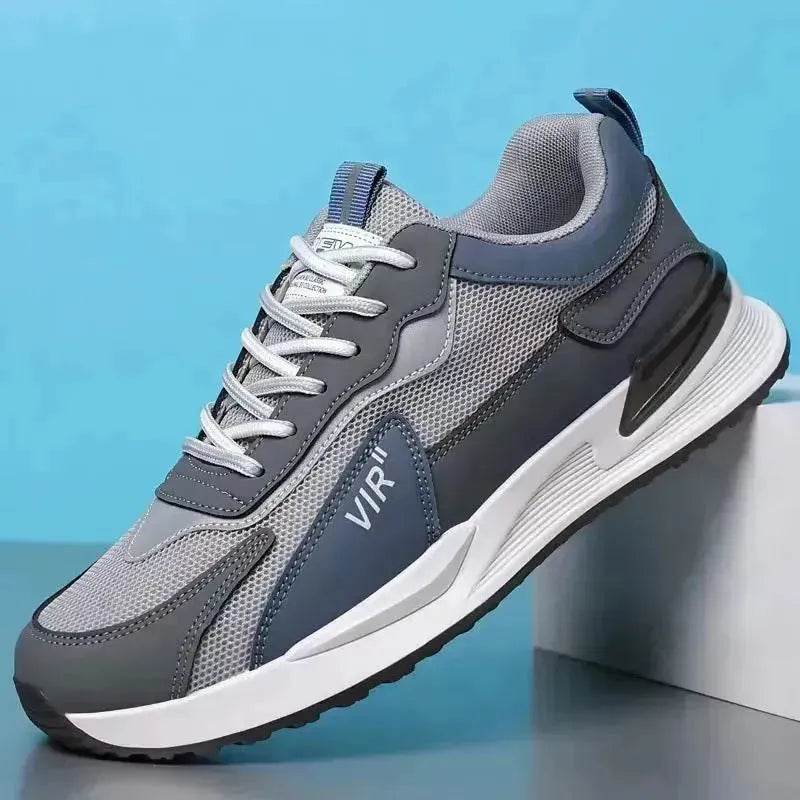 Men's Color Block Mesh Shoes Fashion Casual Lace-up Sneakers Outdoor Breathable Running Sports Shoes - EX-STOCK Canada