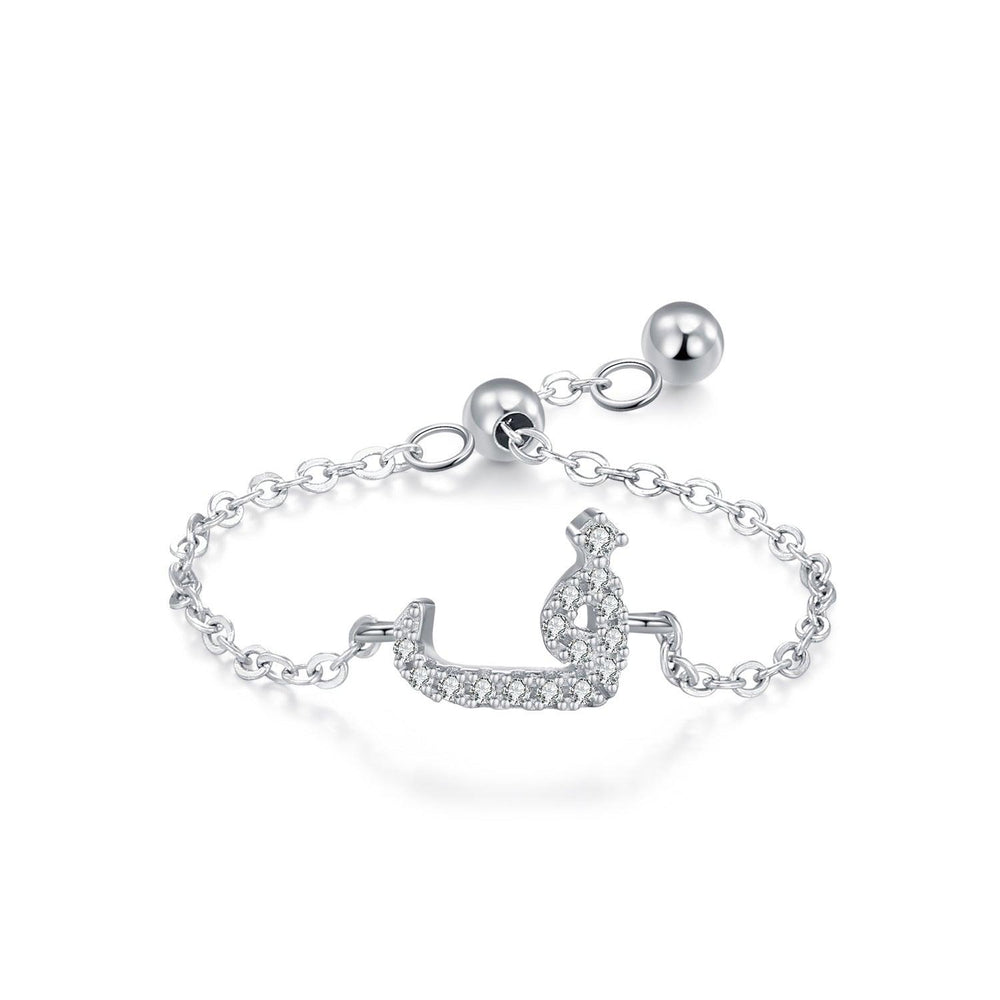 Chaîne extractible en argent sterling S925 avec lettres arabes style niche, assortie et empilableEX-STOCK Canada
