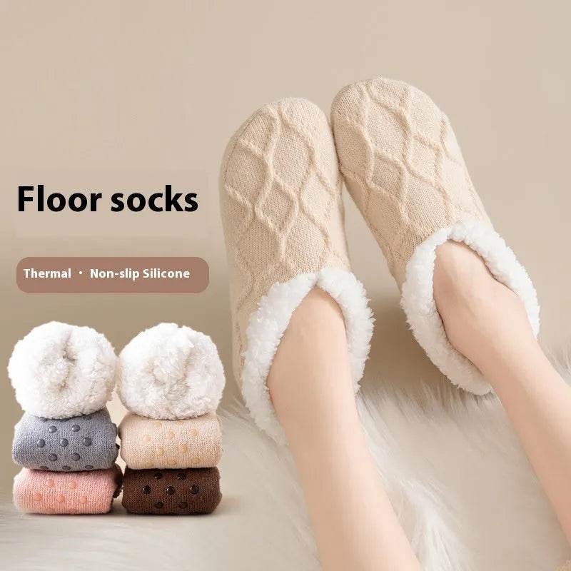 Winter Warm Short Cotton Slipper Socks Unisex Thicken Thermal Plush Home Floor Sock Soft Non-slip Grip Fuzzy Floor Fluffy Socks - EX-STOCK Canada