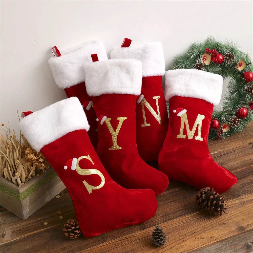 Christmas Letter Christmas Stockings Decorative Pendant - EX-STOCK Canada