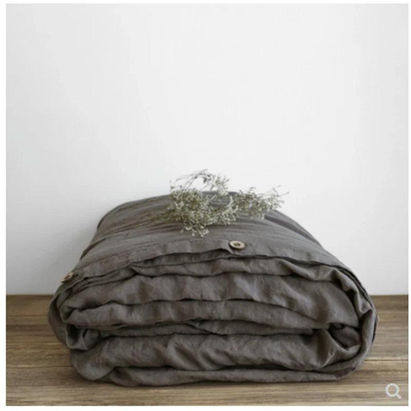 Pure Linen Bed Sheet Duvet Cover Washed Fabric EX-STOCK Canada