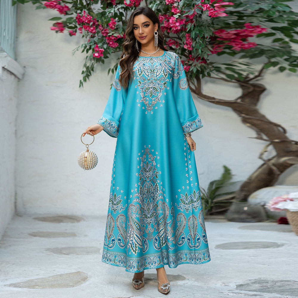 Abito da donna stampato Dubai in stile musulmano - EX-STOCK Canada