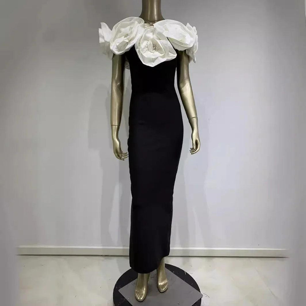Robe blanche à fleurs grandes pour femmes avec bandeEX-STOCK Canada