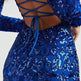 Sexy Backless Sequins Dress Fashion Slim Square Neck Long Sleeves Dresses Women Clothing - EX-STOCK Canada