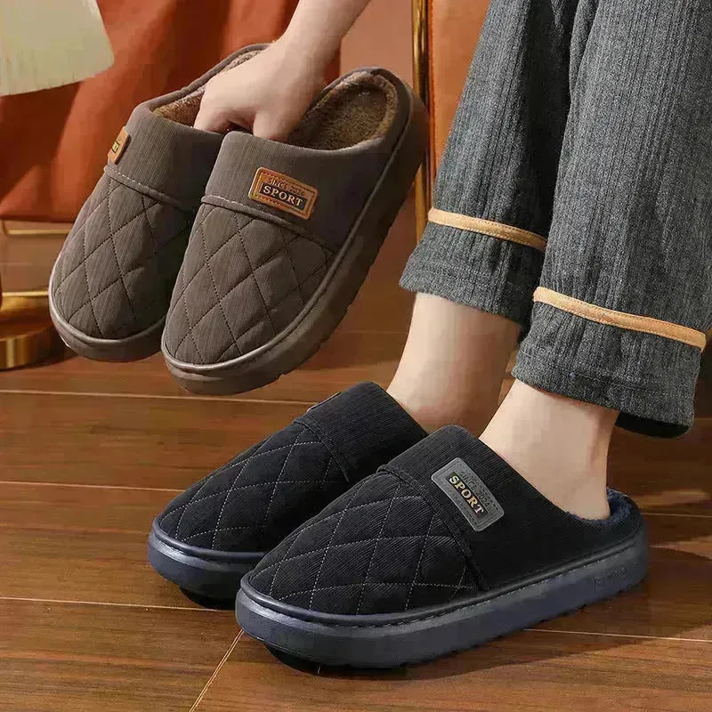 Pantoufles de maison pour hommes chaussures de maison en peluche chaude hivernale