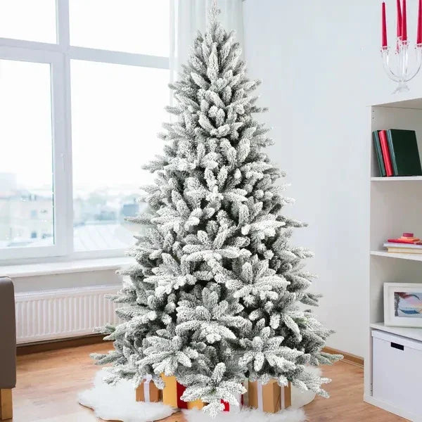7FT Unlit Christmas Tree, Hinged Artificial Trees 1514 Premium PVC Branches EX-STOCK Canada