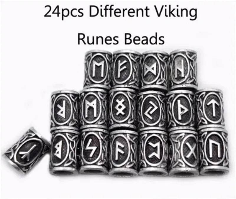 Set Of Viking Rune Bead Bracelets Gothic Bracelets - EX-STOCK Canada