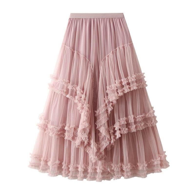Slimming Multi-layer Gauze Skirt High-grade Midi Tulle Skirt - EX-STOCK Canada