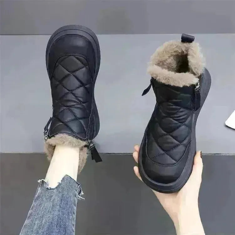 Snow Boots For Women Winter New Fleece-lined Thickened Northeast China Cotton Shoes Waterproof Non-slip Warm