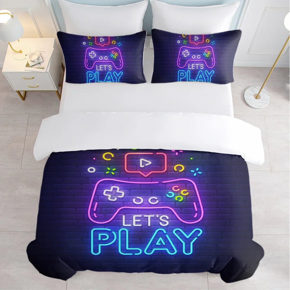 Gaming Duvet Cover Set Twin Full Queen King Size Video Game Controller Bedding Set, Boys Video Games Comforter Cover With 2 Pillow Shams, Bed Set For Boys Girls Bedroom Decor EX-STOCK Canada
