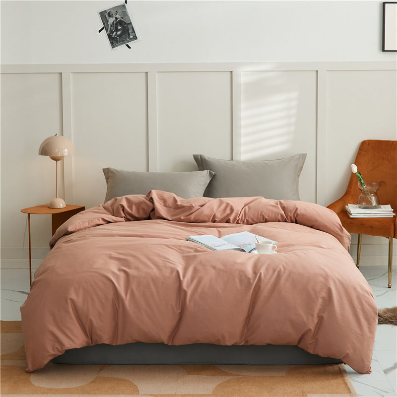 100 Cotton Sanding Duvet Cover Autumn And Winter Thickening Solid Color EX-STOCK Canada