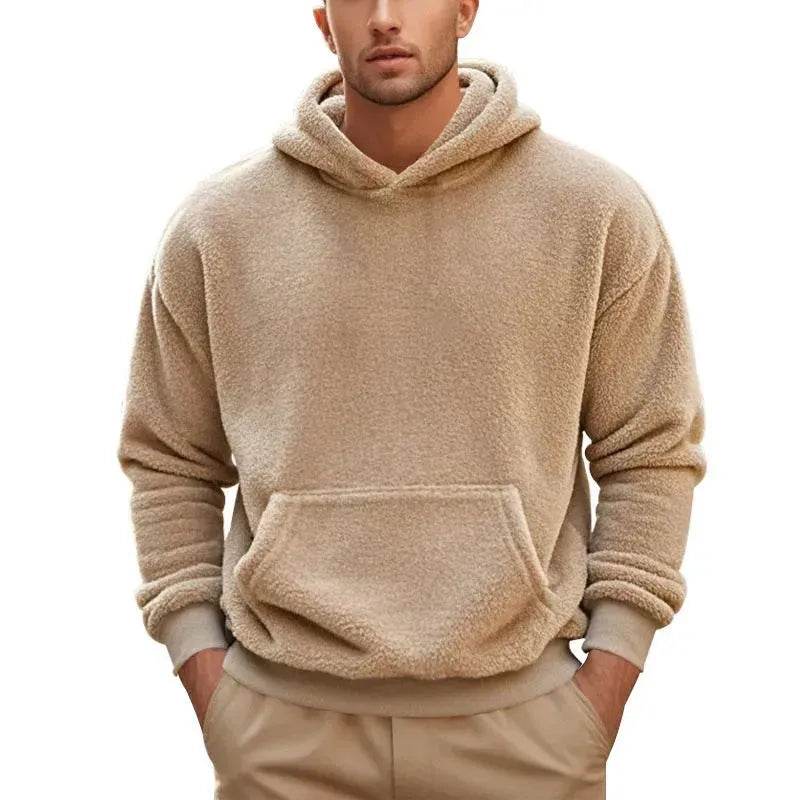 Fall Winter Fleece Plush thick Hoodie Pullover tops for men - EX-STOCK Canada