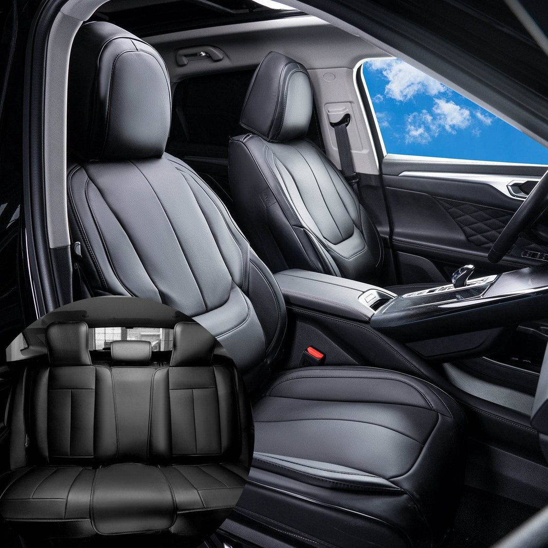 Seat Covers, Universal Car Seat Covers Full Set Seats, Front And Rear Seat, 13pcs Faux Leather Seat Cover, Full Enclosed Design, Detachable Headrest And Airbag Compatible, For Most Car SUV Truck - EX-STOCK Canada