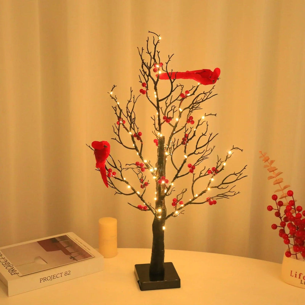 Beleuchteter Mini-Birkenbaum Licht LED-Kardinäle Weihnachtsbaum Vintage Leuchtender Baum Licht für Tisch Ferienhaus WeihnachtsdekorationEX-STOCK Canada