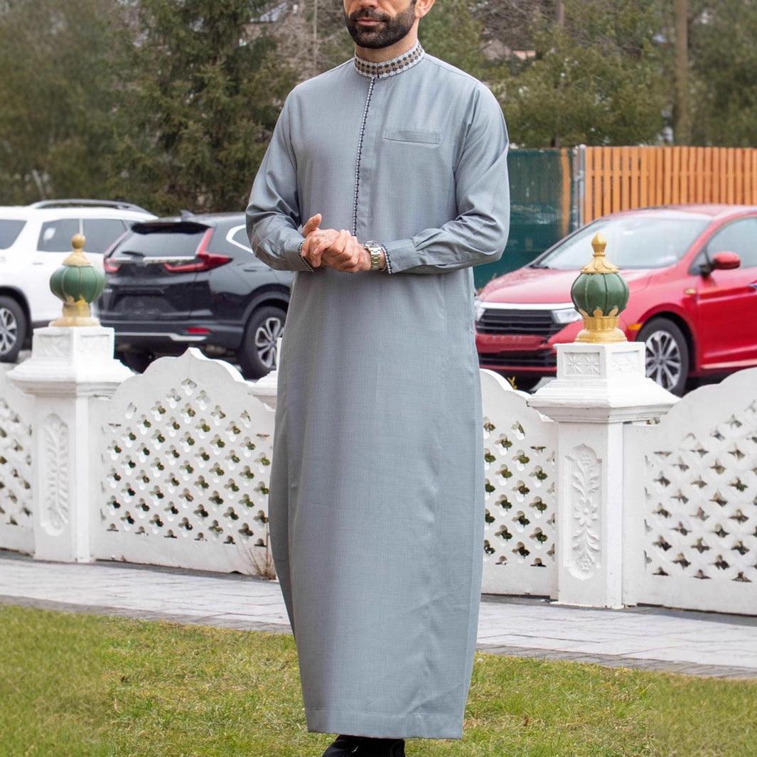 Muslim Men's Clothing Loose Lapel Fashion Robe - EX-STOCK Canada