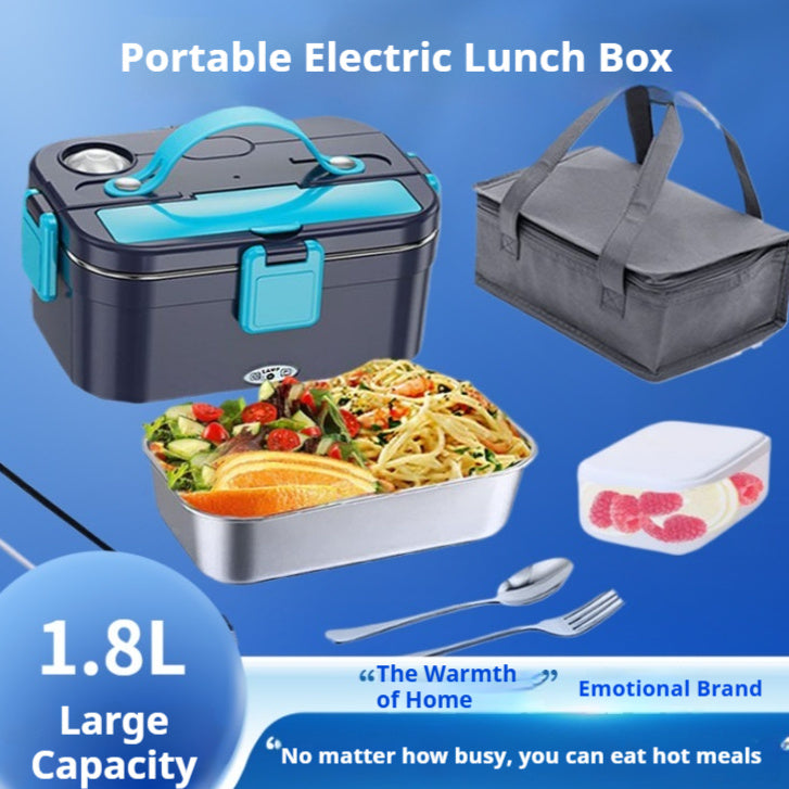 Household Car Portable Electric Heating Lunch Box 304 Stainless Steel