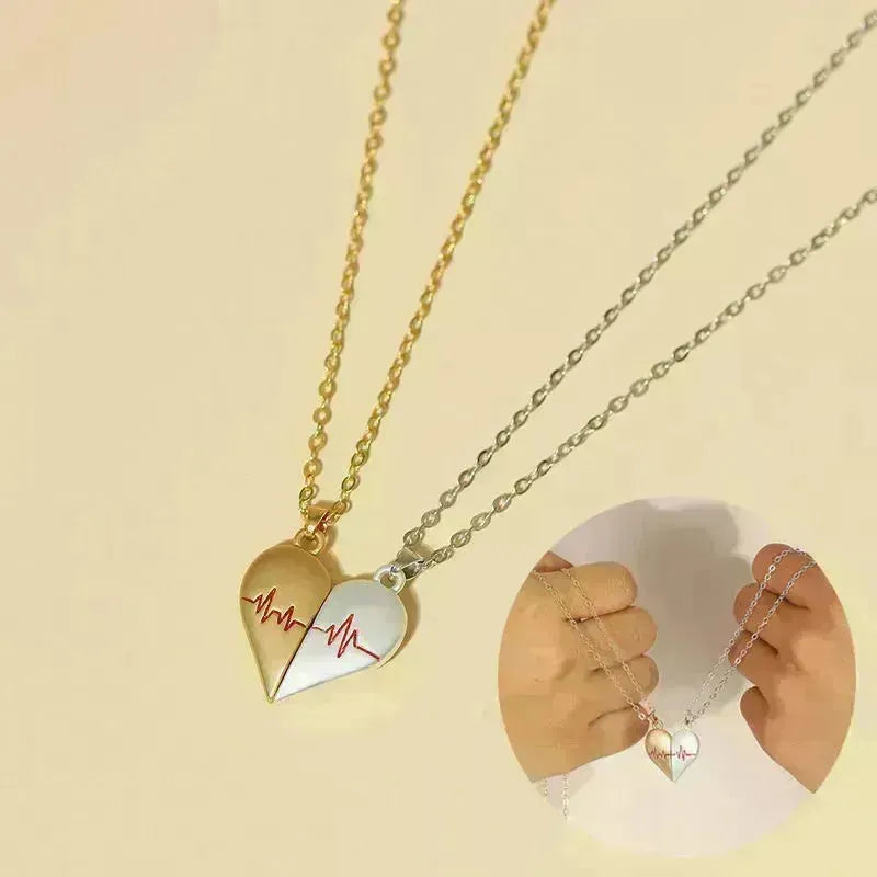 Collier de coeur magnétique du cœur Love Couple Bijoux