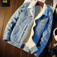 Winter Fleece-lined Denim Coat For Men Thickened Jeans jacket - EX-STOCK Canada