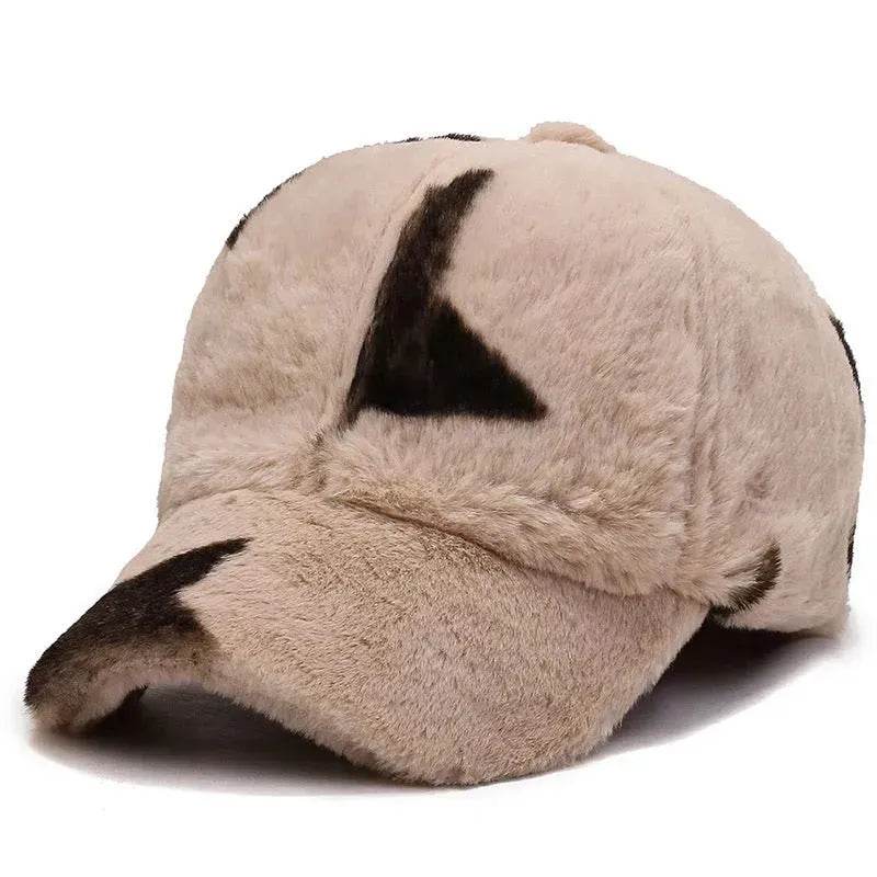 Fashion Leopard Fleece Baseball All-matching Peaked Cap - EX-STOCK Canada