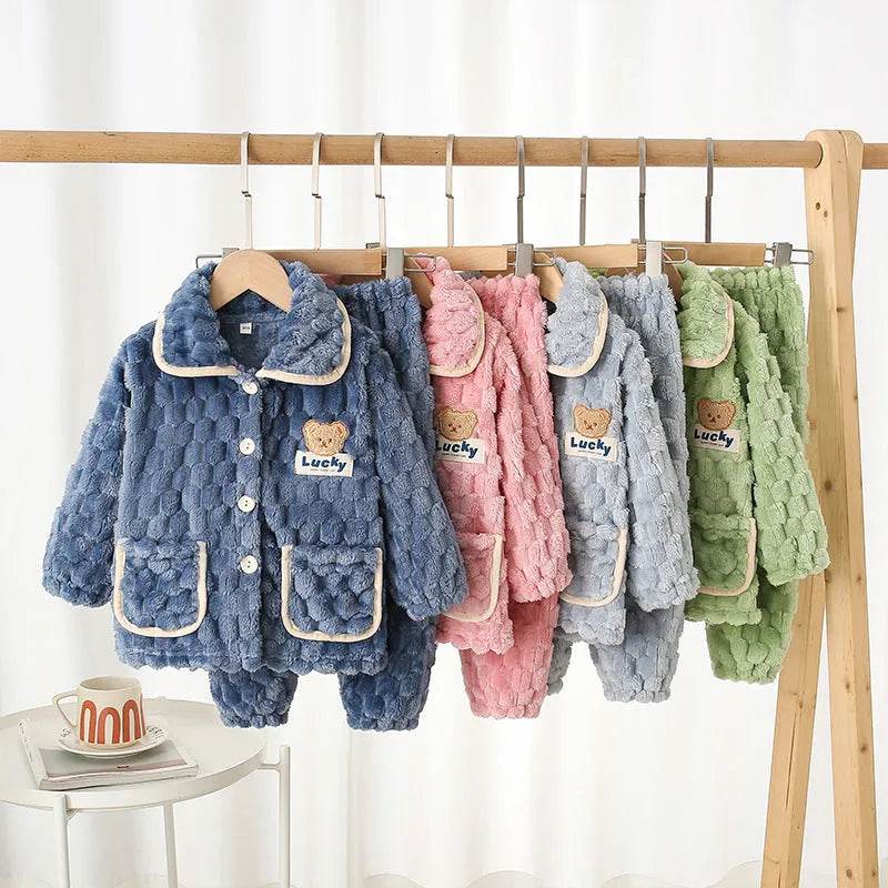 Children Thick Winter Fleece Pajamas set boys girls kids - EX-STOCK Canada