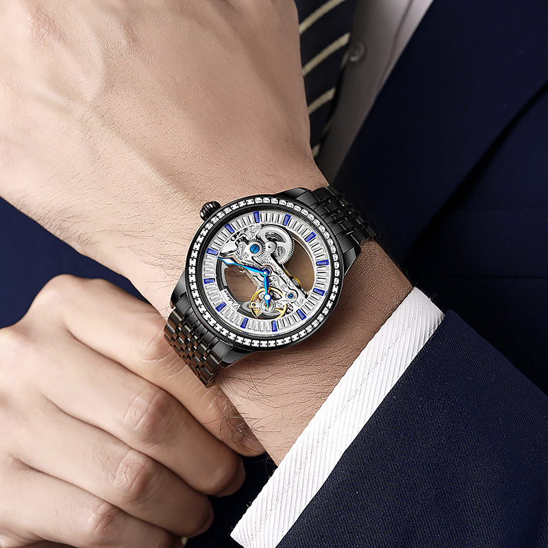 Luxuriöse Zirkon Mode Wasserdichte Mechanische Uhr | EX-STOCK Canada