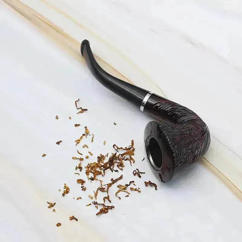 Carved Rice Ear Big Head Iron Pot Smoking Pipe - EX-STOCK Canada
