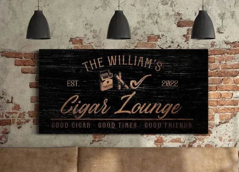 Personalized Farmhouse Wall Art for Cigar rooms, Bars and Lounges - EX-STOCK Canada