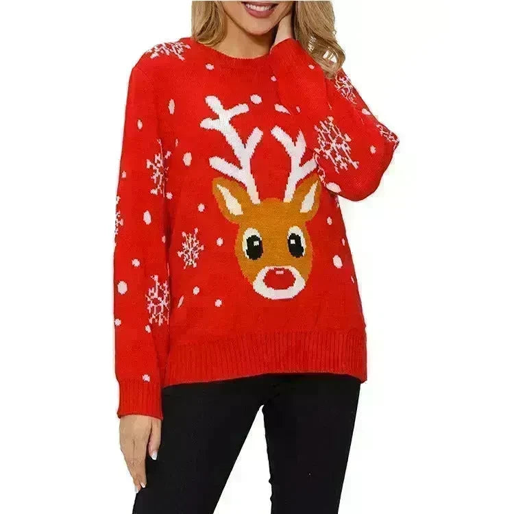 Christmas Reindeer Jacquard Knitted Sweater - EX-STOCK CANADA