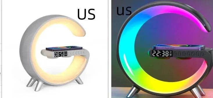 G shaped Wireless Phone Charging Night LED Lamp Bluetooth Speaker - EX-STOCK Canada