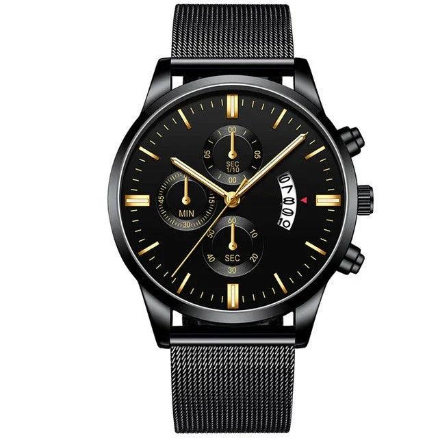 Mens Business Luxury Watches For Men Mesh Band Quartz Watch EX-STOCK Canada