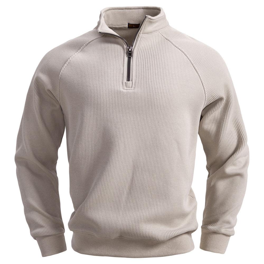 Suéter europeo y americano de medio cierre con cuello alto, de forro polar, para hombre, combinable con todoEX-STOCK Canada