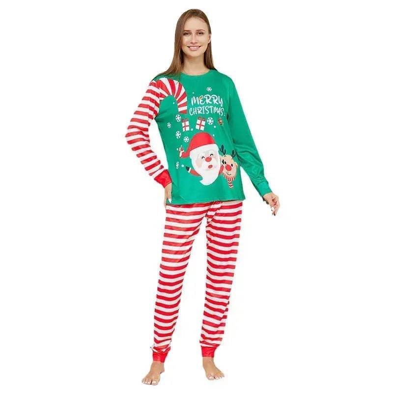Cartoon Santa Claus Letter Printing Parent-child Christmas Pajamas Home Wear Suit - EX-STOCK Canada