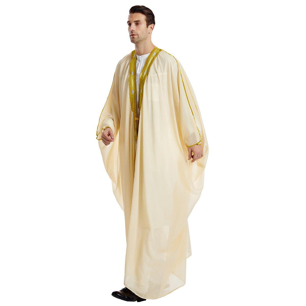 Robe pour hommes arabe brodée manches longues glands boules dorées châle en chiffonEX-STOCK Canada
