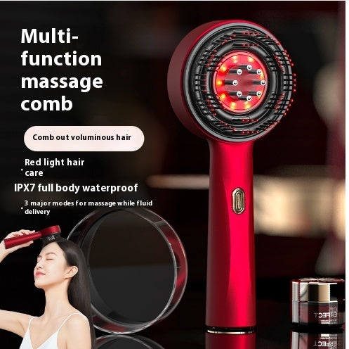 Peigne de Massage Électrique pour la Maison Peigne de Drainage du Cuir Chevelu Lumière Rouge Peigne Anti-dérapant Soin des Cheveux Peigne de Massage MultifonctionEX-STOCK Canada