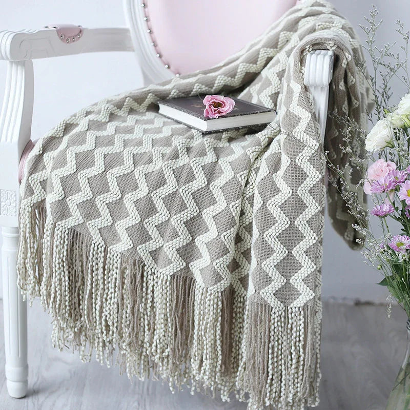 Knitted Wool Blanket Cashmere Blanket EX-STOCK Canada