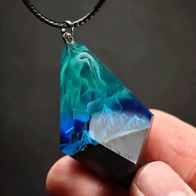 Snow Mountain Aurora Luminous Pendant Noctilucent Resin Necklace - EX-STOCK Canada