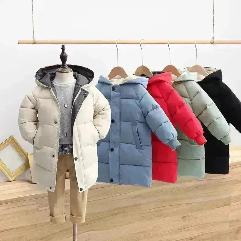 Enfants Hiver Puffer Sweat à capuche Veste à vent
