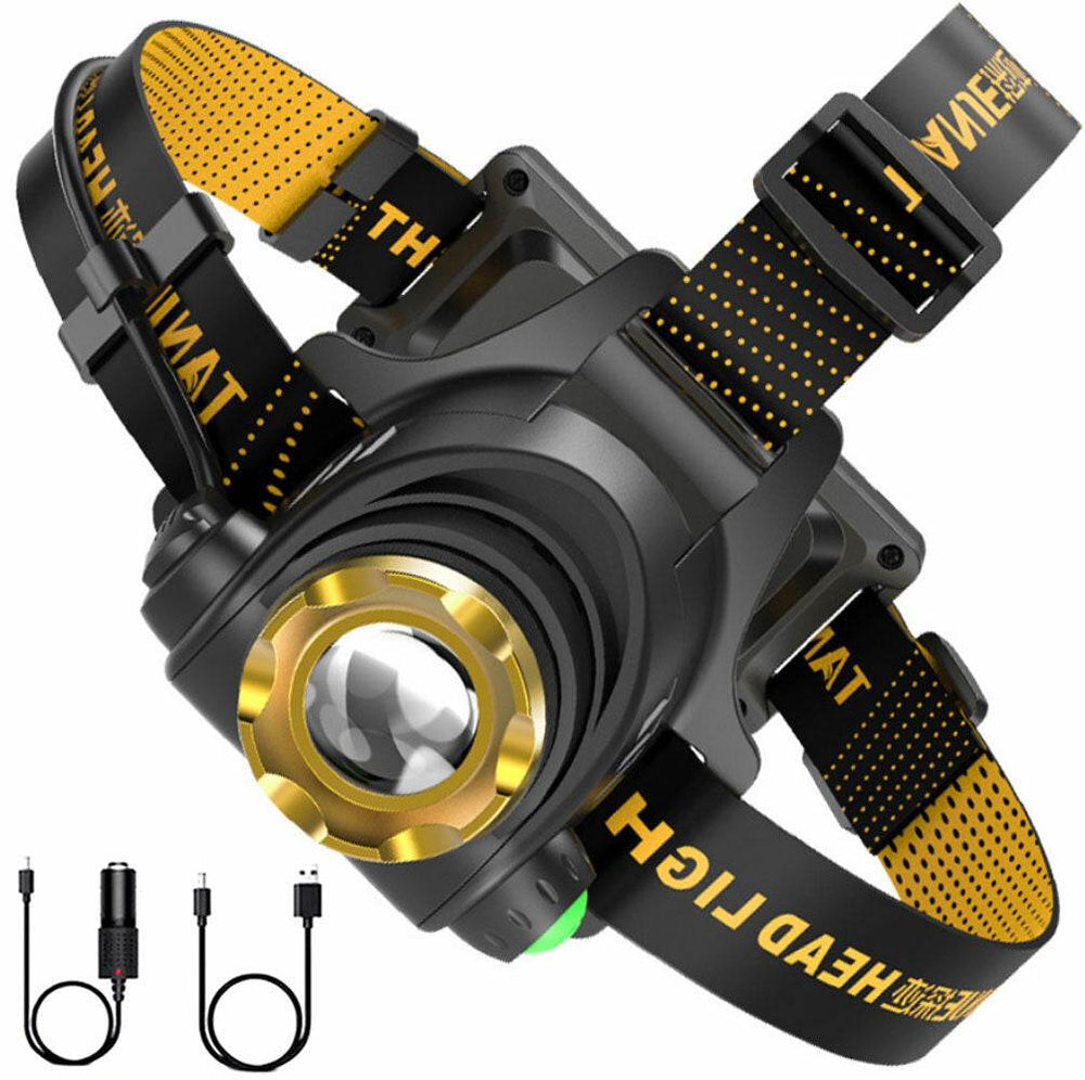 LED Headlamp Rechargeable Head Torch Zoom Headlight Lamp Powerful Flashlight Fishling Driving Camping Light With 3 Modes Work Light - EX-STOCK Canada