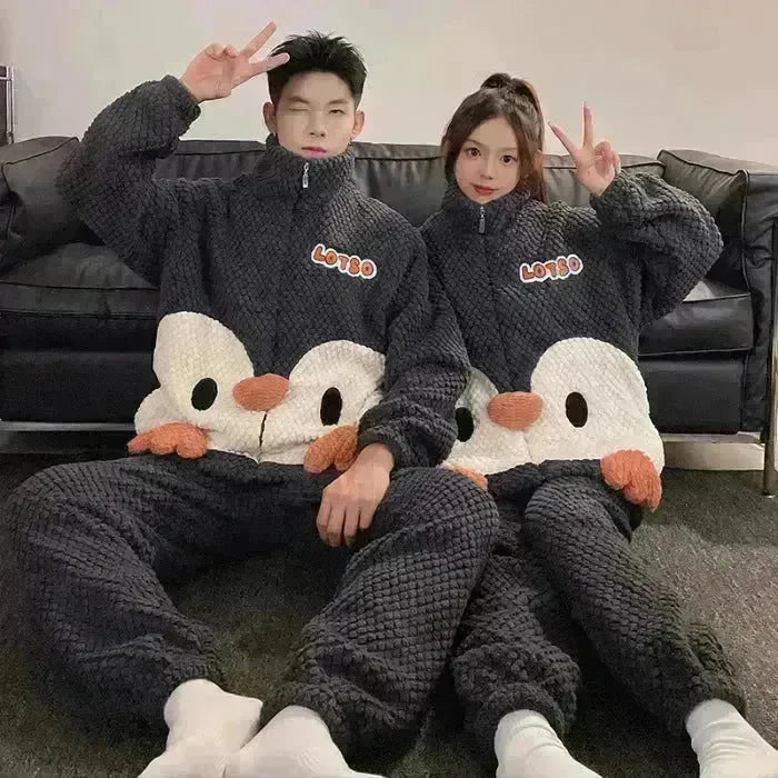 Fashion Casual Embossed Velvet Couple Pajamas - EX-STOCK CANADA