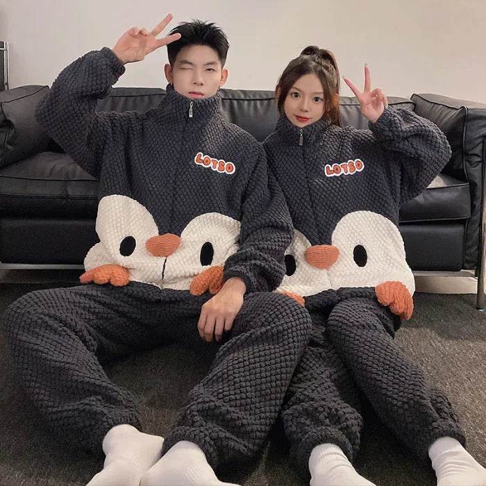 Fashion Casual Embossed Velvet Couple Pajamas - EX-STOCK Canada