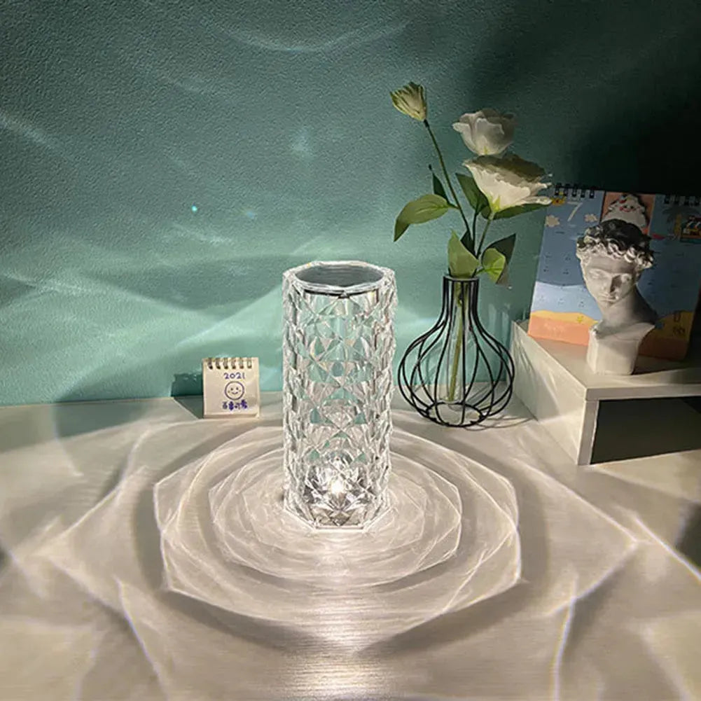 Lampes à lampe à cristal nordique lampes à table USB chambre à coucher tactile atmosphère diamant nocturne légère de rose projecteur de lampe décor