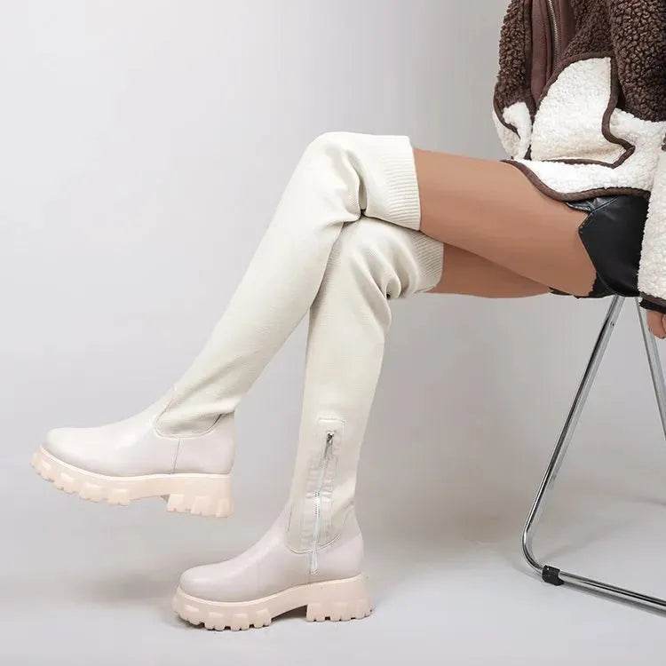 Long Boots Women Winter Shoes Fashion Side Zipper Knee High Boots - EX-STOCK Canada