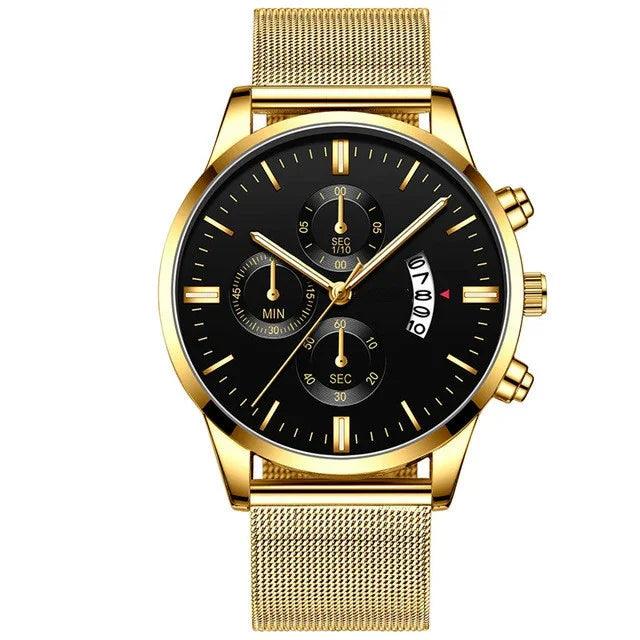 Mens Business Luxury Watches For Men Mesh Band Quartz Watch EX-STOCK Canada