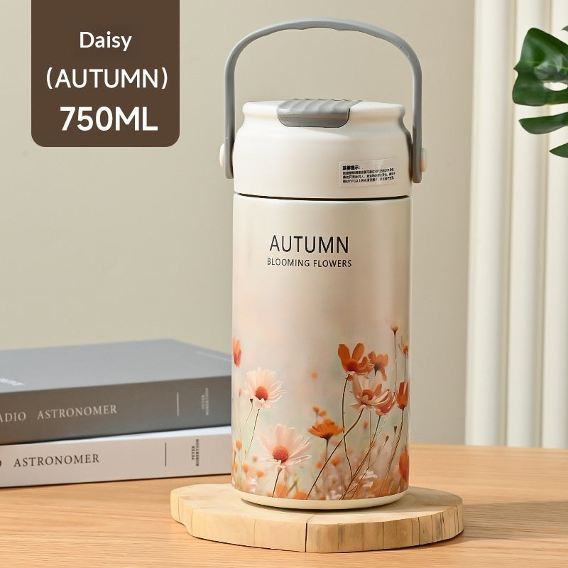 316 Stainless Steel Insulated Thermos Bottle for Students – Floral Designs & 750ml