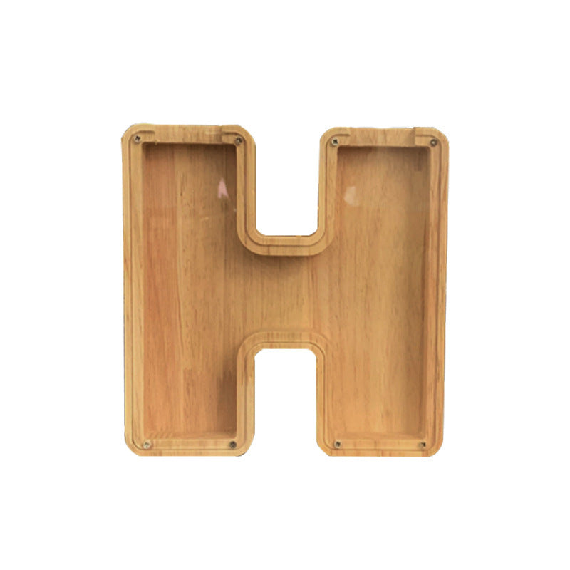Wooden letter 'H' on a white background